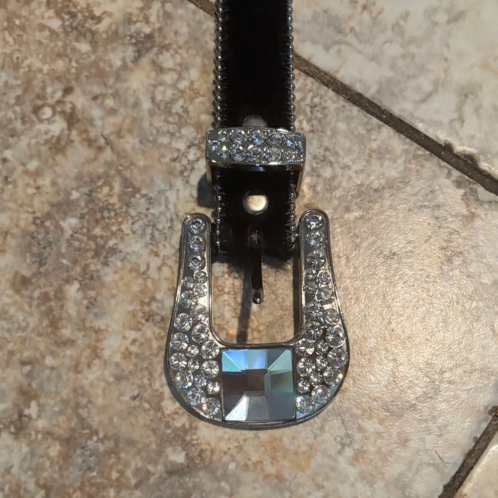 B.B. Simon Black Belt with Silver Accents